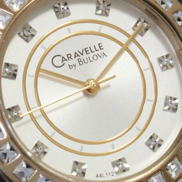 Caravelle Ladies Quartz Watch By Bulova Chrystal Bezel And Indices 32mm - Picture 13 of 13